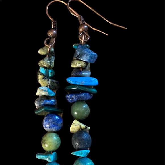 Genuine Turquoise Gemstone Earrings - Picture 5 of 5